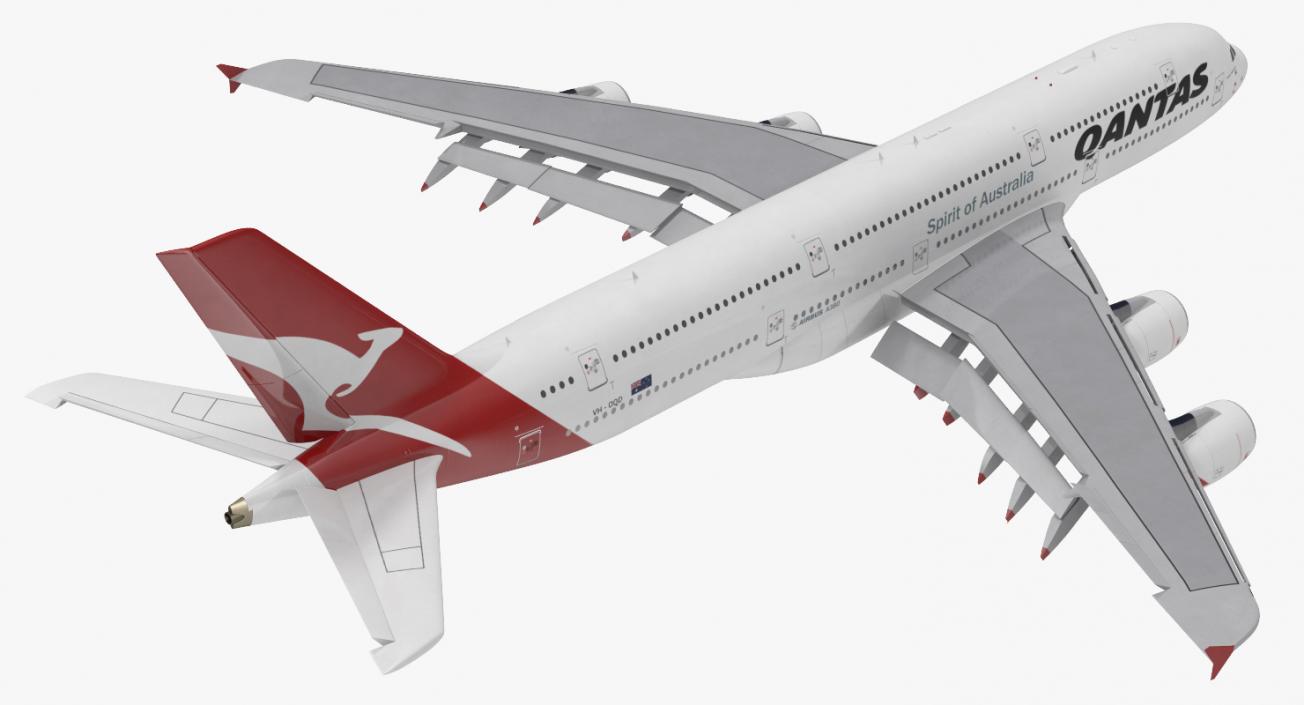 3D model Airbus A380-1000 Qantas Rigged