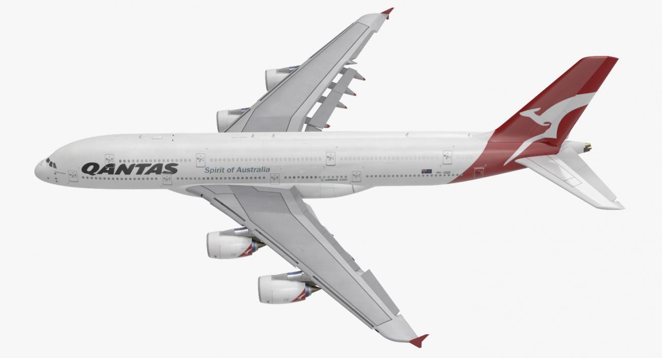 3D model Airbus A380-1000 Qantas Rigged