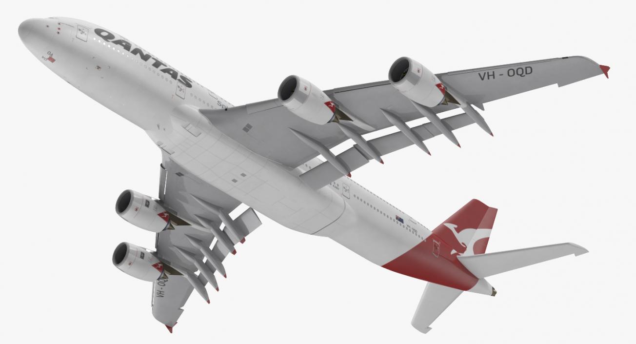 3D model Airbus A380-1000 Qantas Rigged