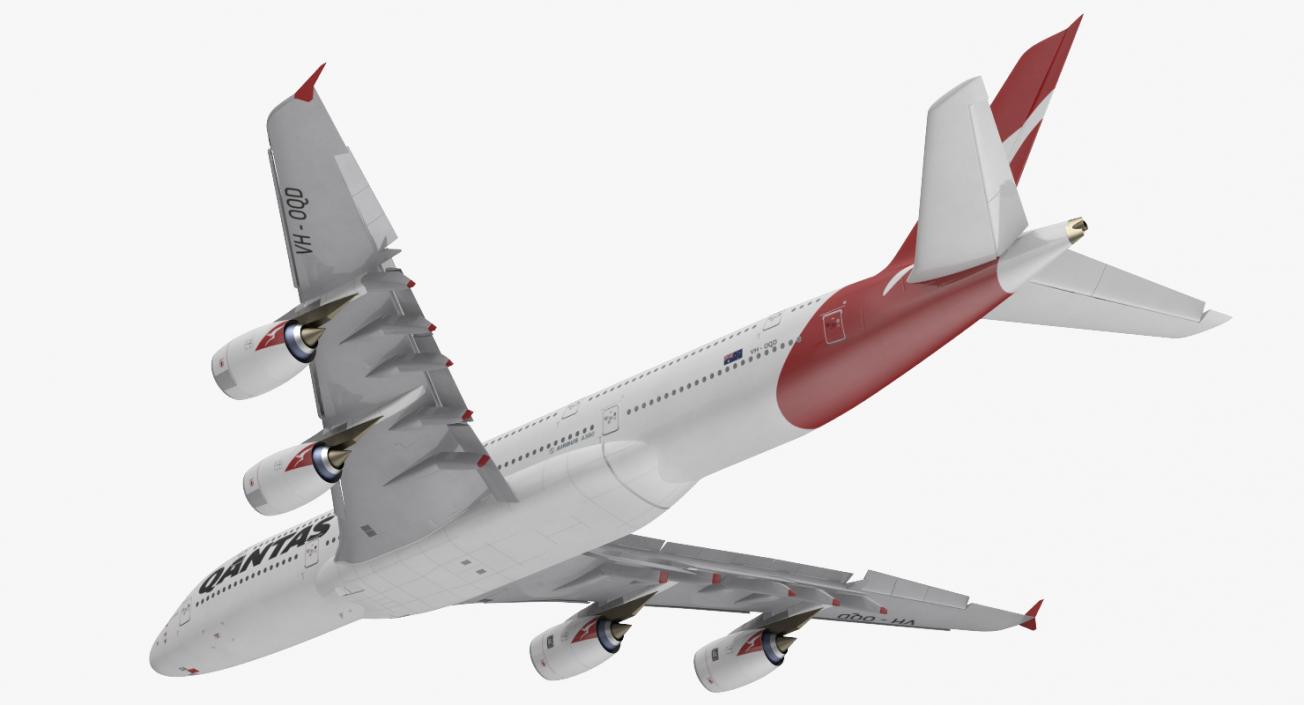 3D model Airbus A380-1000 Qantas Rigged