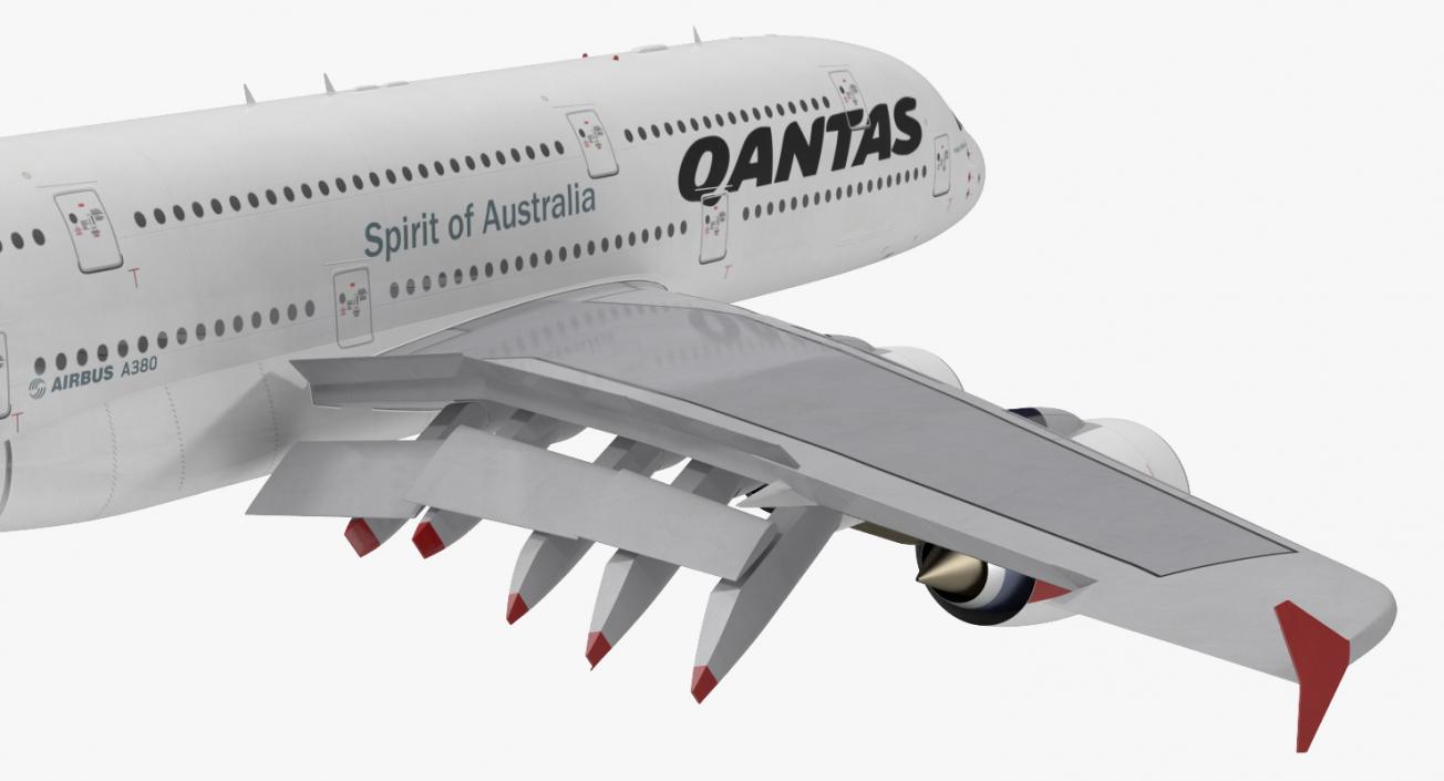 3D model Airbus A380-1000 Qantas Rigged