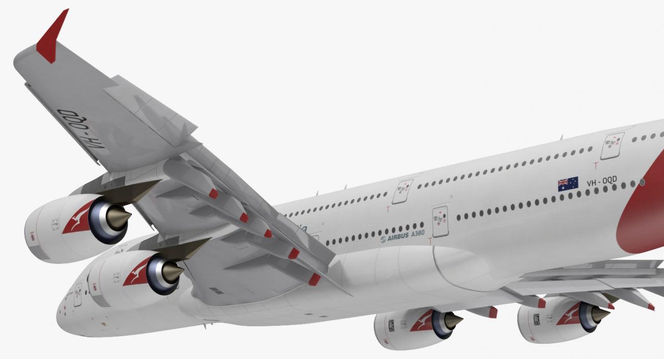 3D model Airbus A380-1000 Qantas Rigged