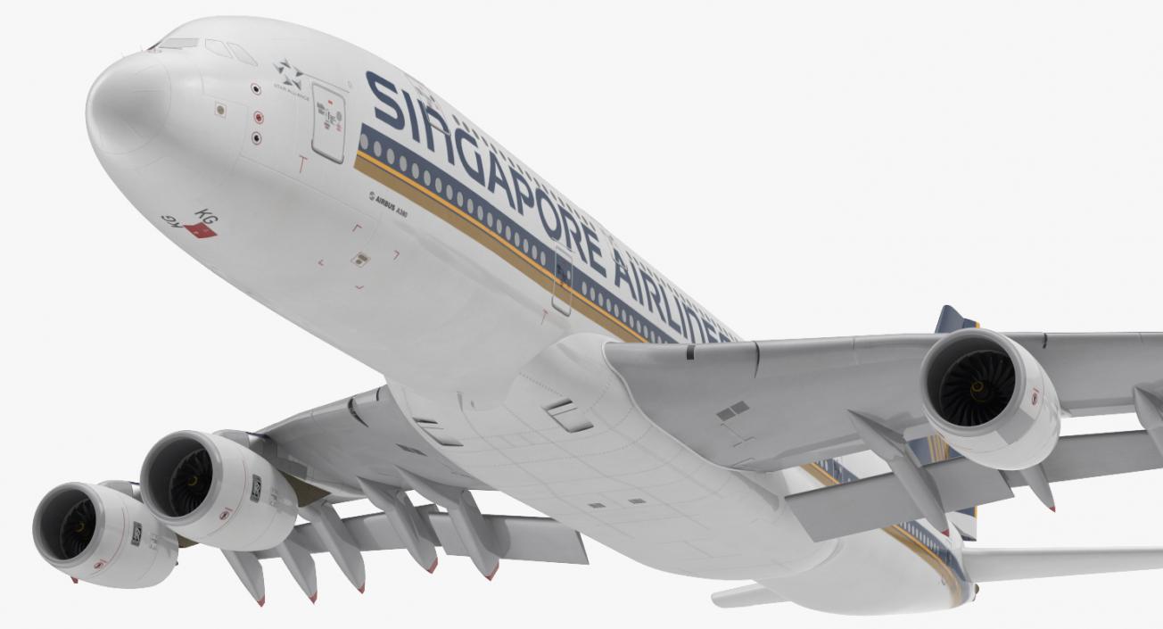 Airbus A380-1000 Singapore Airlines Rigged 3D