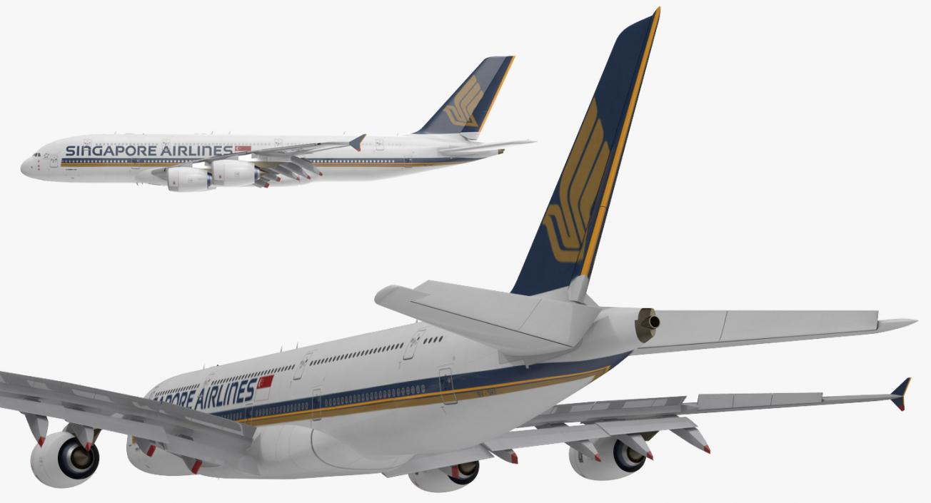 Airbus A380-1000 Singapore Airlines Rigged 3D