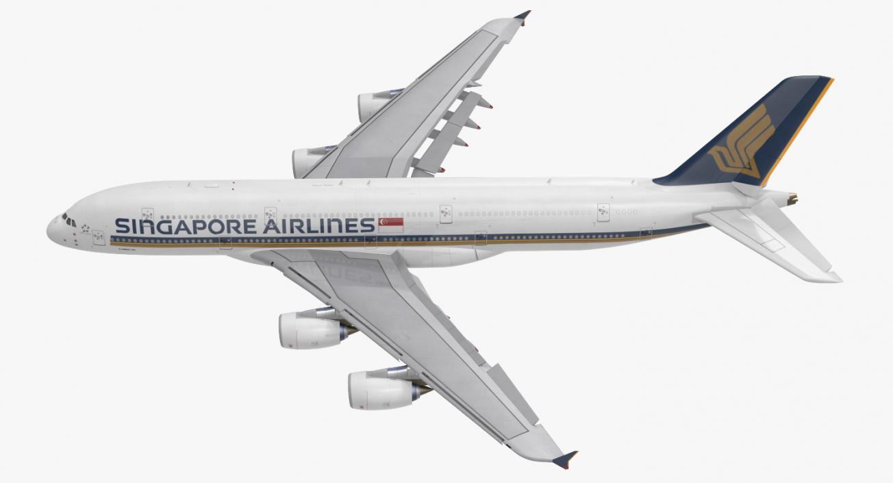 Airbus A380-1000 Singapore Airlines Rigged 3D