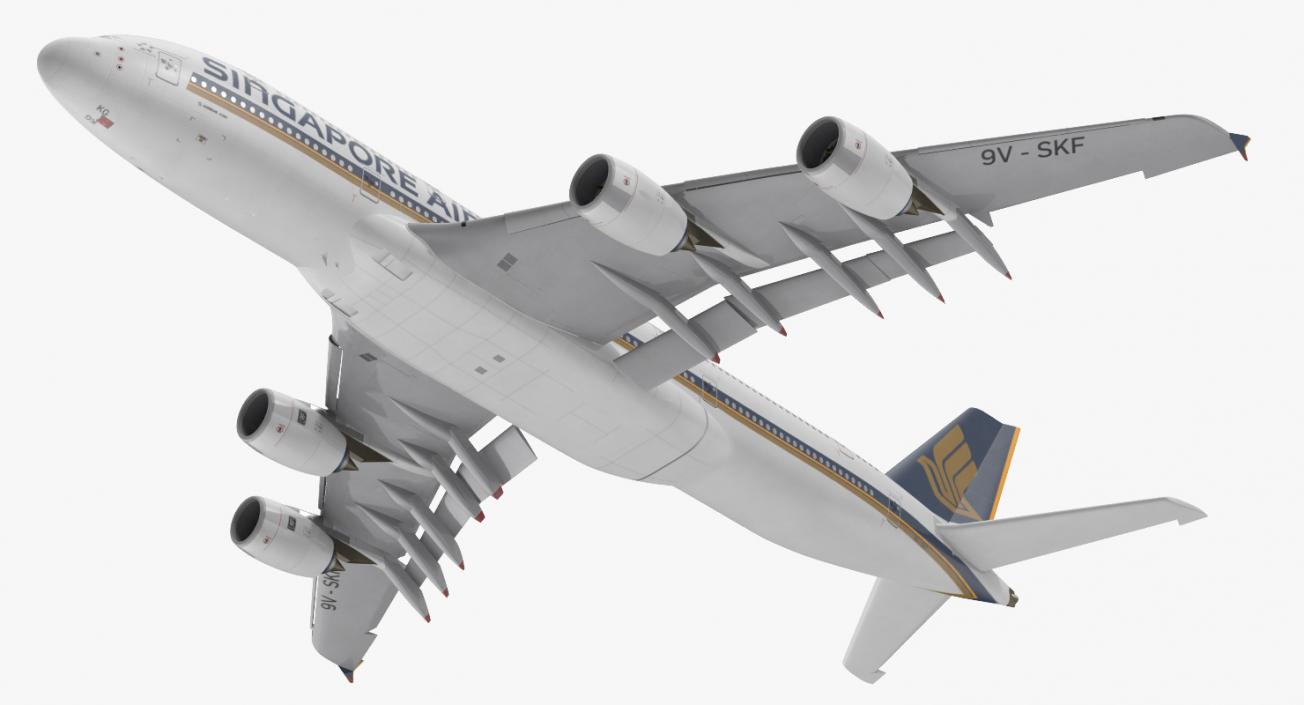 Airbus A380-1000 Singapore Airlines Rigged 3D