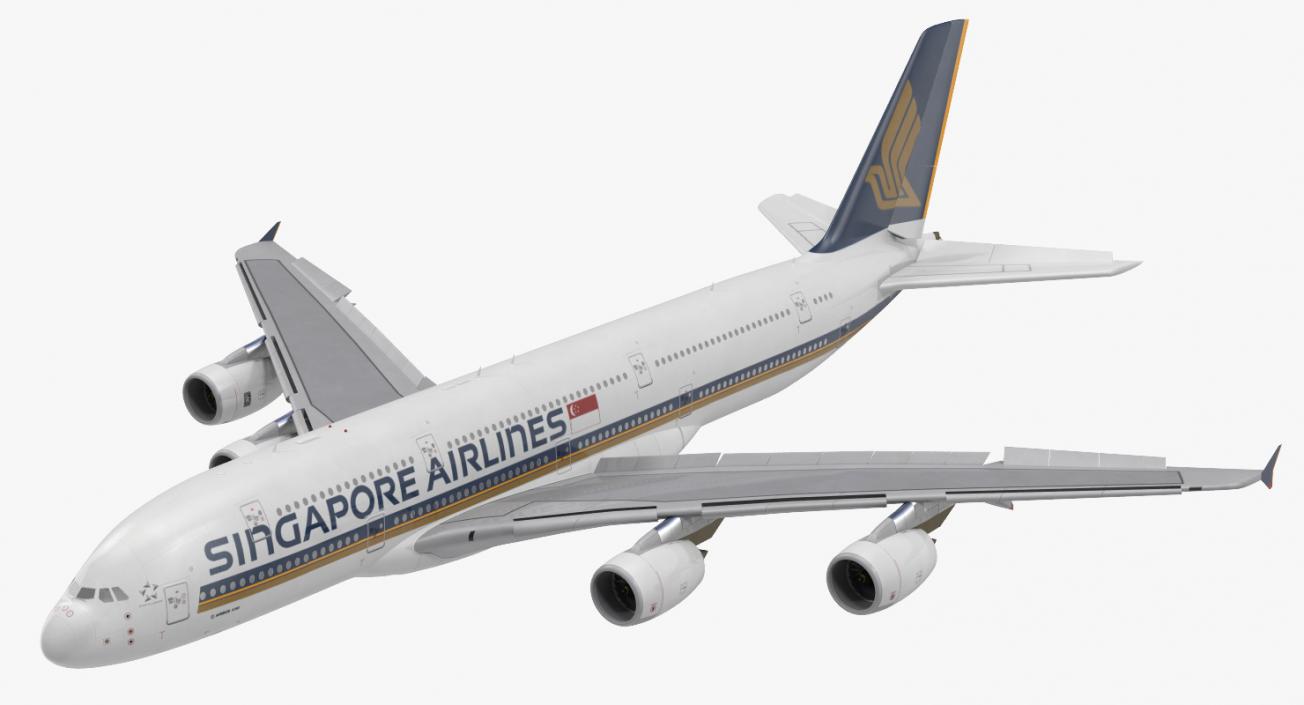 Airbus A380-1000 Singapore Airlines Rigged 3D