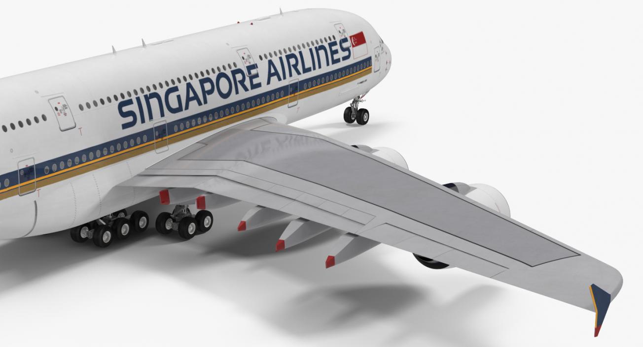 Airbus A380-1000 Singapore Airlines Rigged 3D