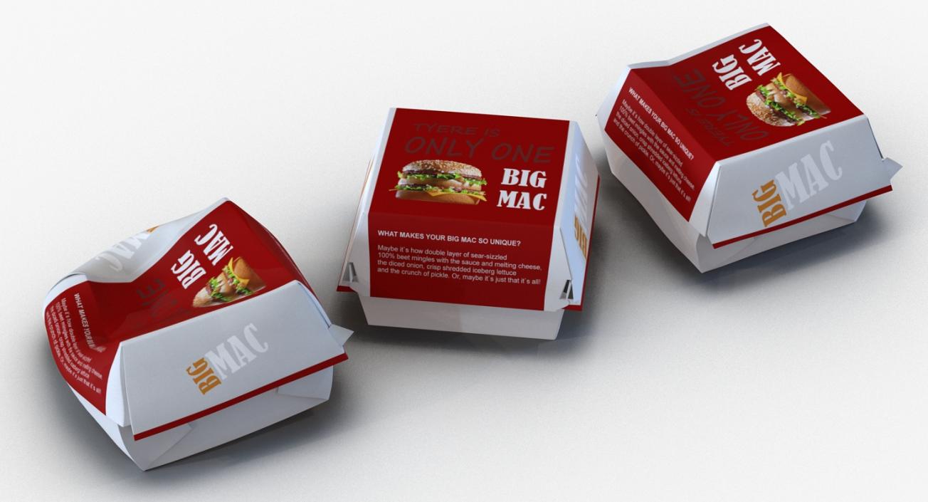 3D Burger Boxes Big Mac Collection