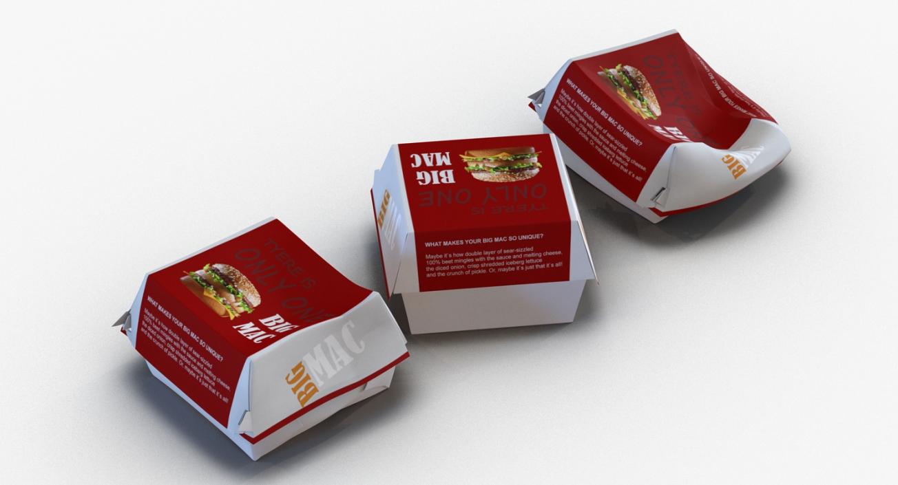 3D Burger Boxes Big Mac Collection