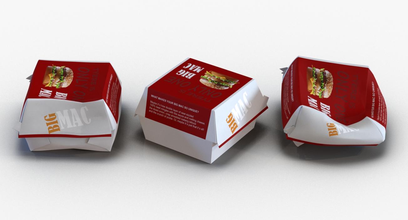 3D Burger Boxes Big Mac Collection