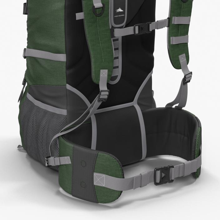 3D Large Camping Backpack Green model