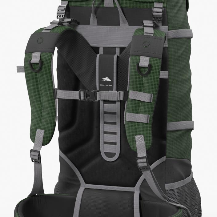 3D Large Camping Backpack Green model