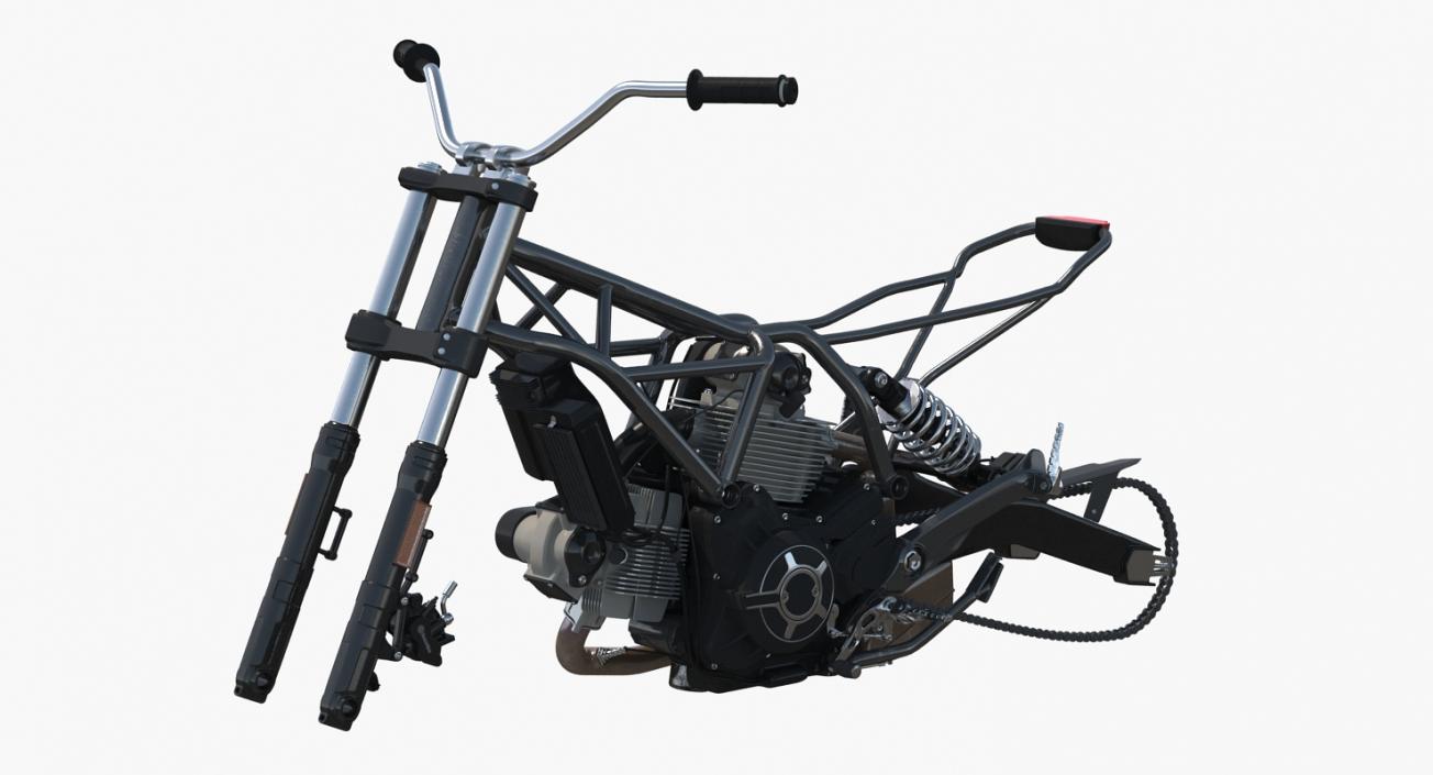 Motorcycle Engine and Frame 3D