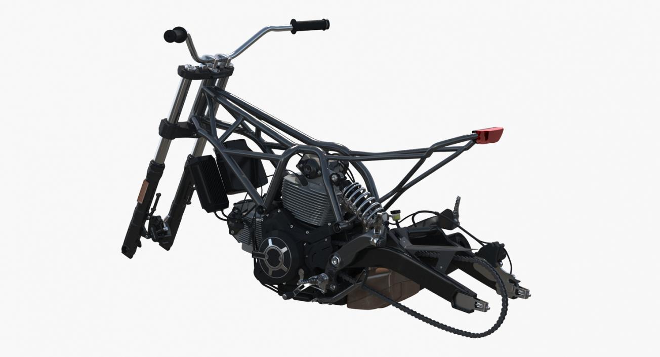 Motorcycle Engine and Frame 3D