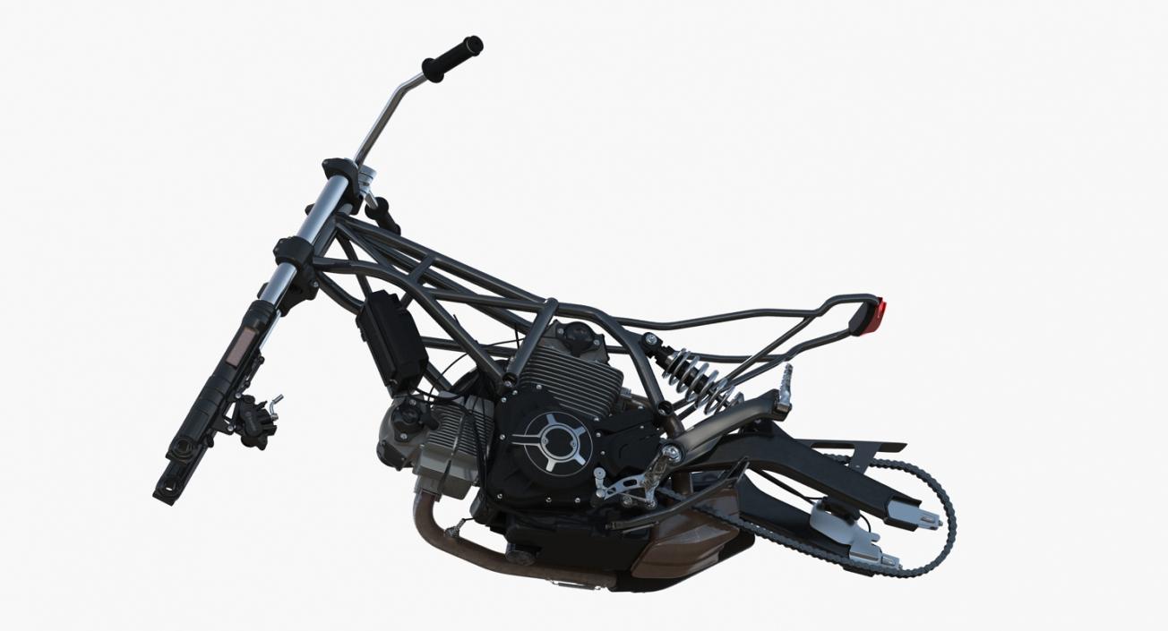 Motorcycle Engine and Frame 3D