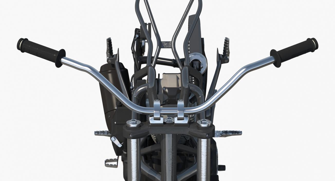 Motorcycle Engine and Frame 3D