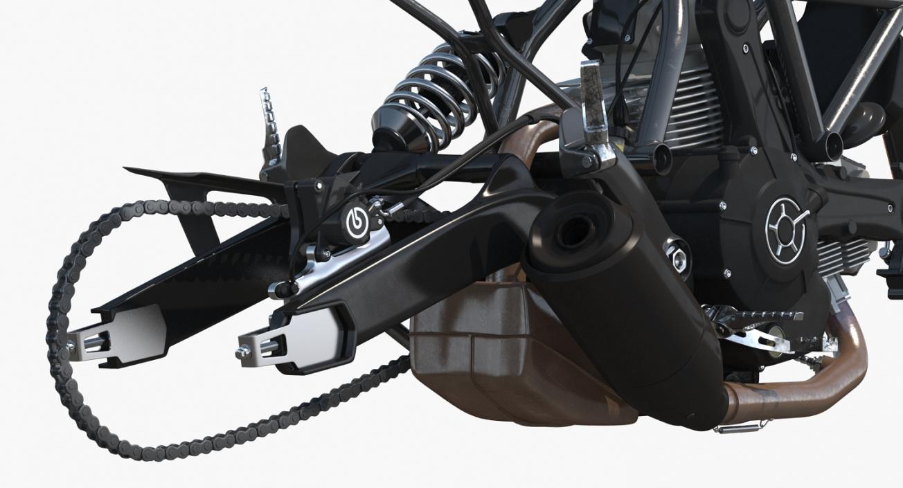 Motorcycle Engine and Frame 3D