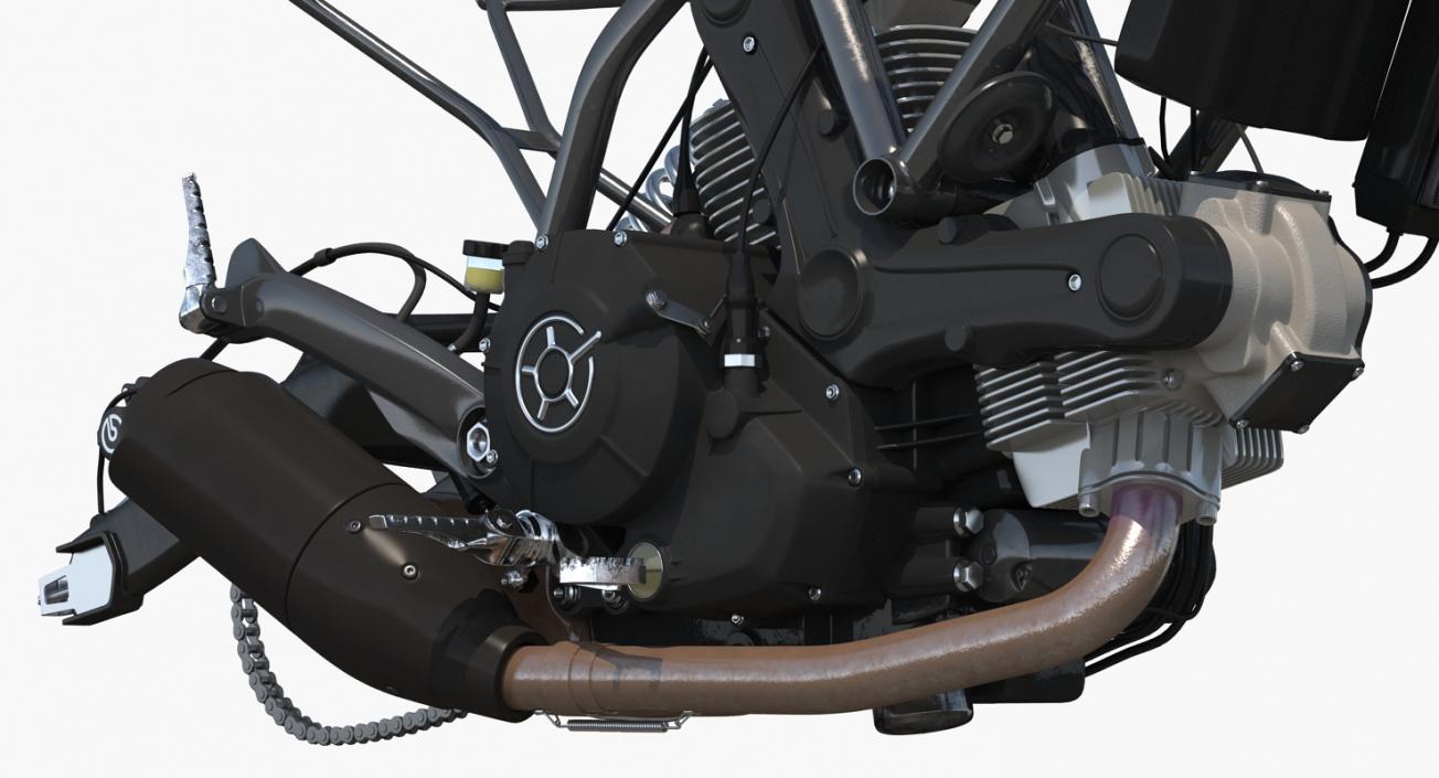 Motorcycle Engine and Frame 3D