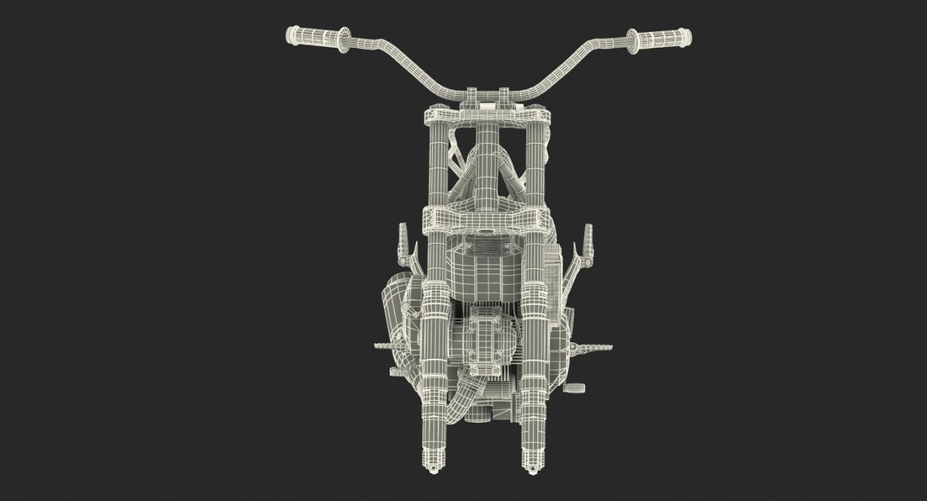 Motorcycle Engine and Frame 3D