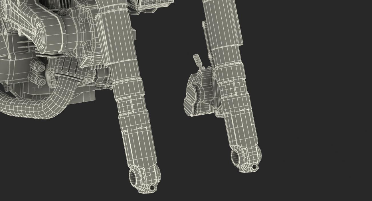 Motorcycle Engine and Frame 3D