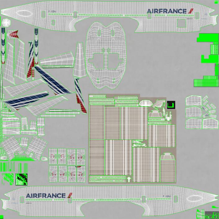 Boeing 777 8x Air France 3D model