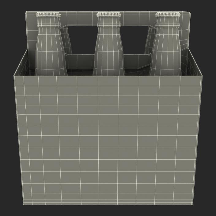 6 Pack Bottle Holder White with Bottles 3D model