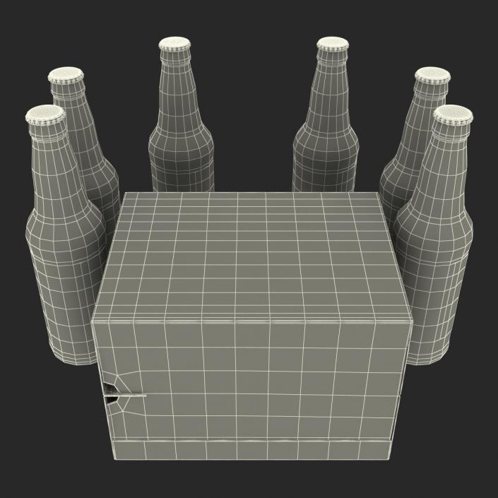 6 Pack Bottle Holder White with Bottles 3D model