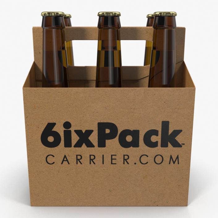 3D 6 Pack Bottle Holder with Bottles model