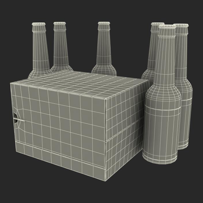 3D 6 Pack Bottle Holder with Bottles model