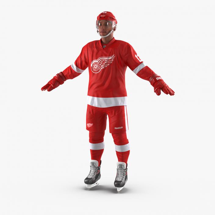 3D Hockey Player Detroit Red Wings