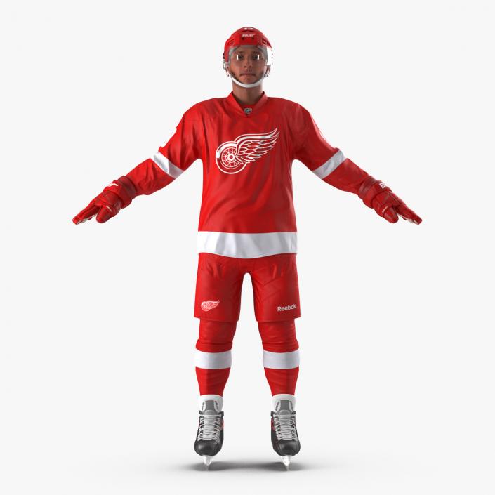 3D Hockey Player Detroit Red Wings