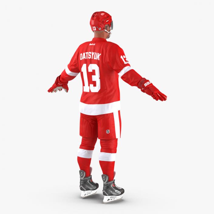 3D Hockey Player Detroit Red Wings