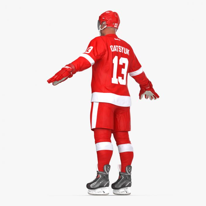 3D Hockey Player Detroit Red Wings