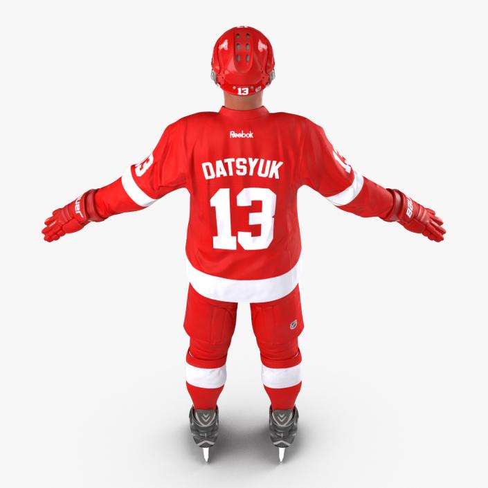 3D Hockey Player Detroit Red Wings