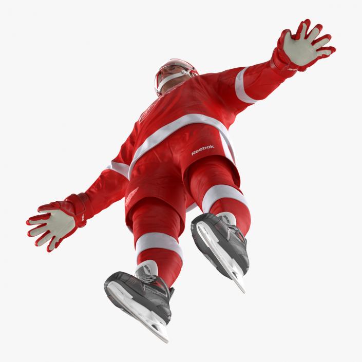 3D Hockey Player Detroit Red Wings