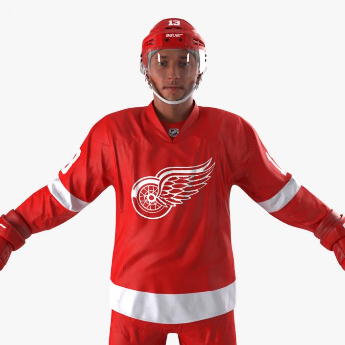 3D Hockey Player Detroit Red Wings