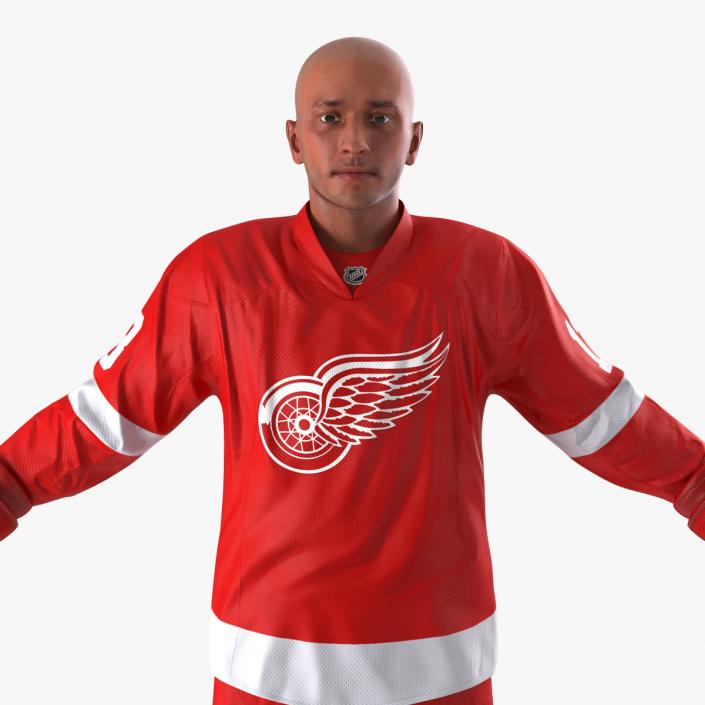 3D Hockey Player Detroit Red Wings