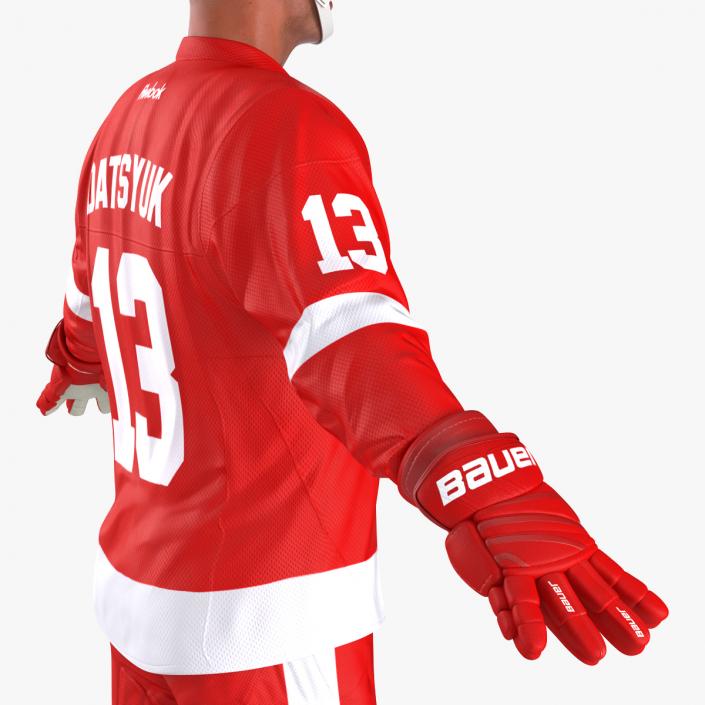 3D Hockey Player Detroit Red Wings