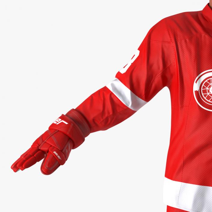 3D Hockey Player Detroit Red Wings