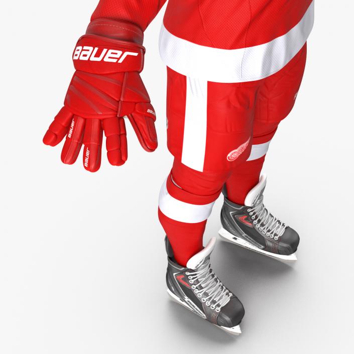 3D Hockey Player Detroit Red Wings