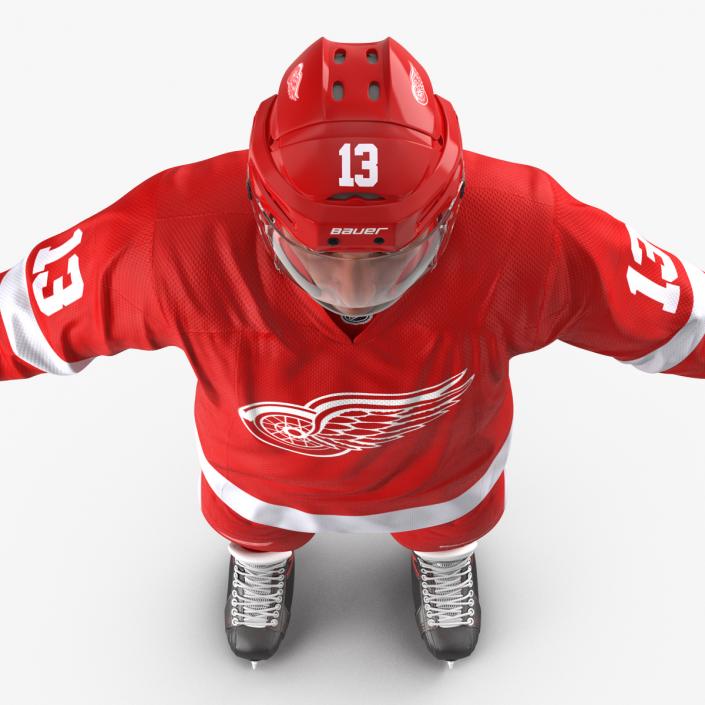 3D Hockey Player Detroit Red Wings