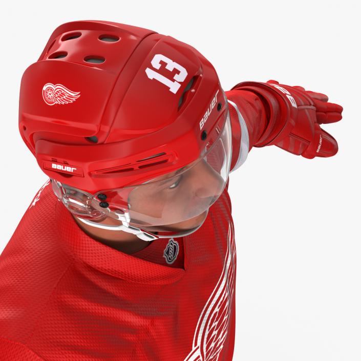 3D Hockey Player Detroit Red Wings