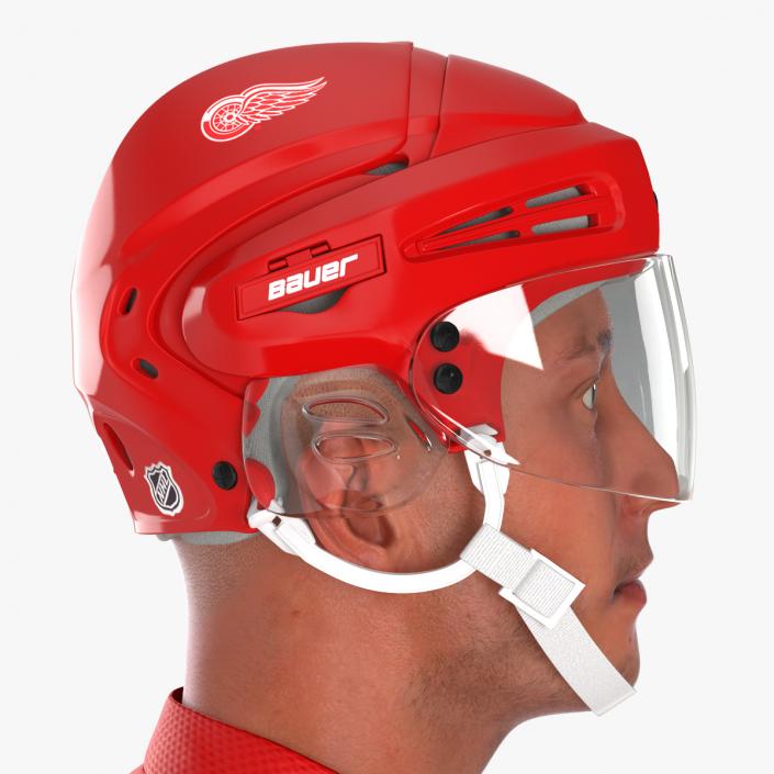 3D Hockey Player Detroit Red Wings