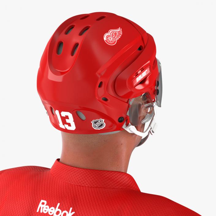 3D Hockey Player Detroit Red Wings