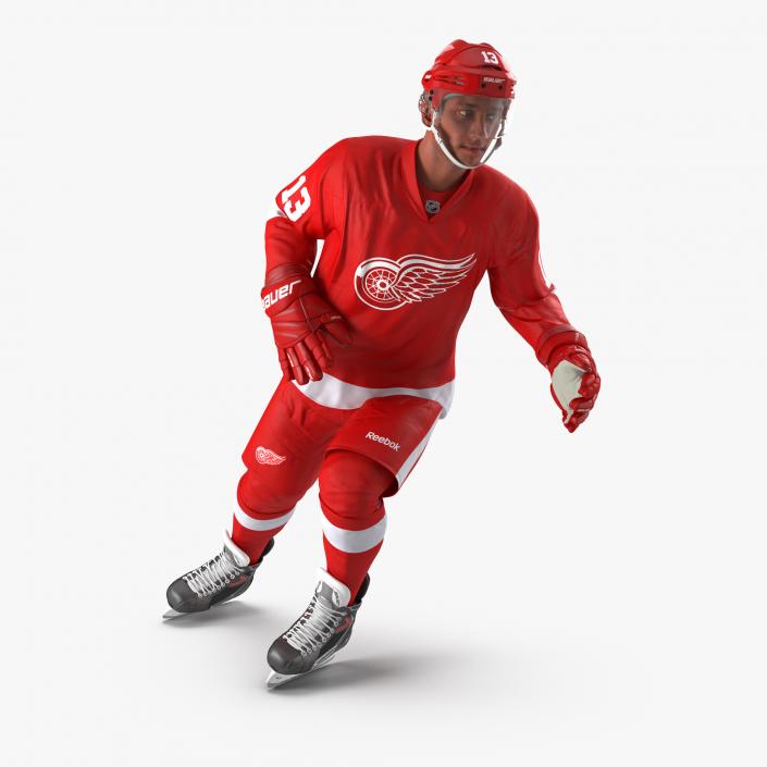 3D Hockey Player Detroit Red Wings Rigged model