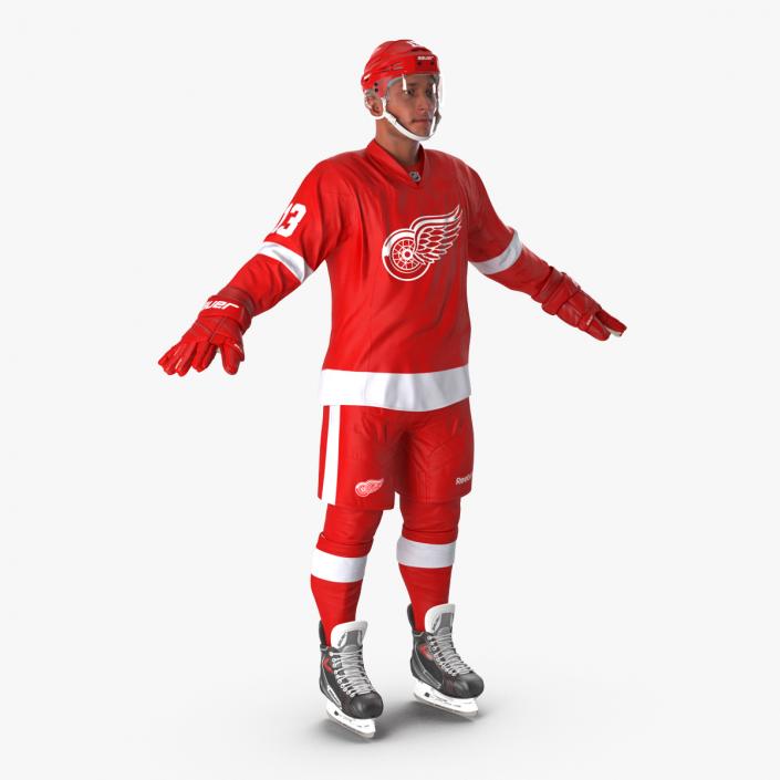 3D Hockey Player Detroit Red Wings Rigged model