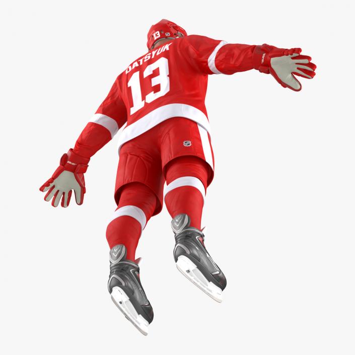 3D Hockey Player Detroit Red Wings Rigged model