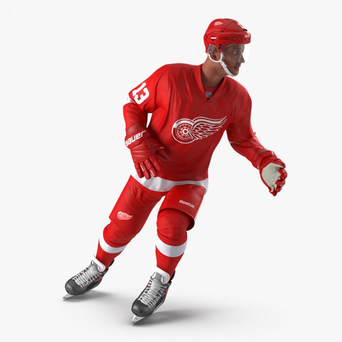 3D Hockey Player Detroit Red Wings Rigged model