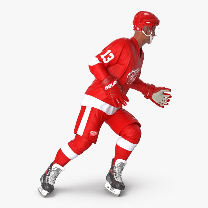 3D Hockey Player Detroit Red Wings Rigged model